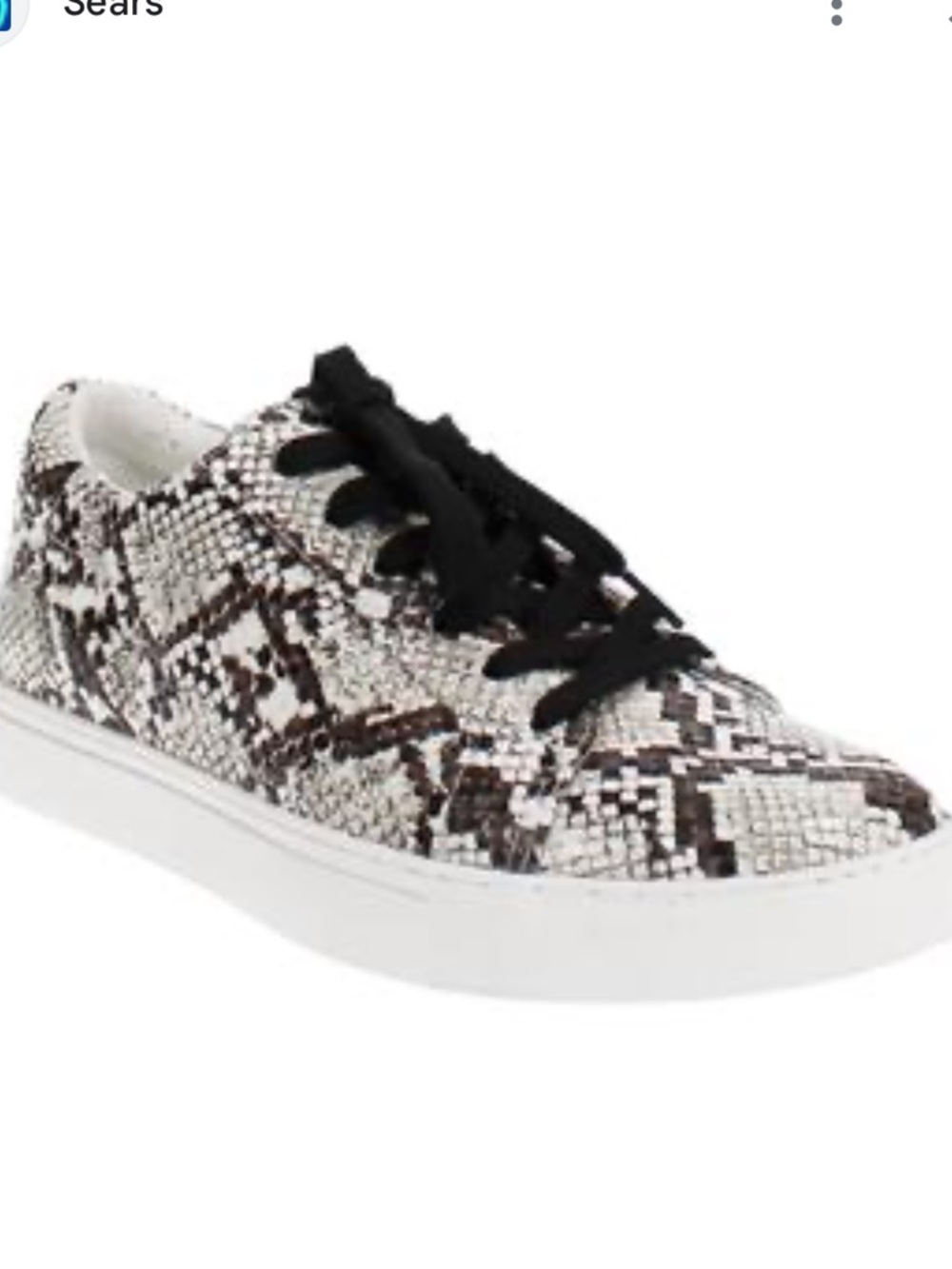 Kenneth Cole New York KAM Snake-Print Lace-Up Sneakers in Black &‎ Cream Sz 9.5